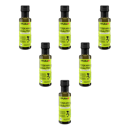 PPURA - Olivenöl Toskana Kräuter bio - 100 ml - 6er Pack