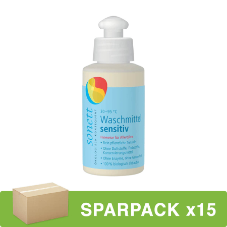 Sonett - Waschmittel sensitiv 30-95°C - 120 ml - 15er Pack