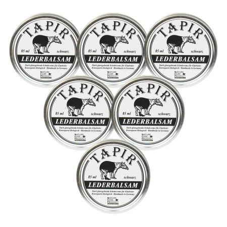 TAPIR - Lederbalsam schwarz in Weißblechdose - 85 ml - 6er Pack