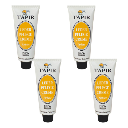 TAPIR - Lederpflegecreme farblos in Alutube - 75 ml - 4er Pack
