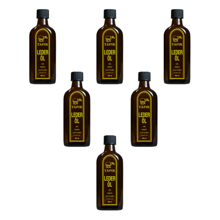 TAPIR - Lederöl in Braunglasflasche - 200 ml - 6er Pack