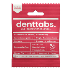 Denttabs - Zahnputztabletten Strawberry ohne Fluorid 125...