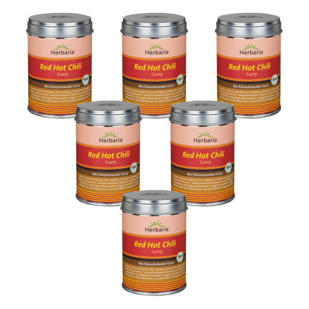 Herbaria - Gewürzmischung Red Hot Chili Curry M-Dose bio - 80 g - 6er Pack