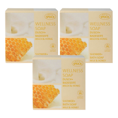 Speick - Wellness Soap BDIH Milch + Honig - 200 g - 3er Pack