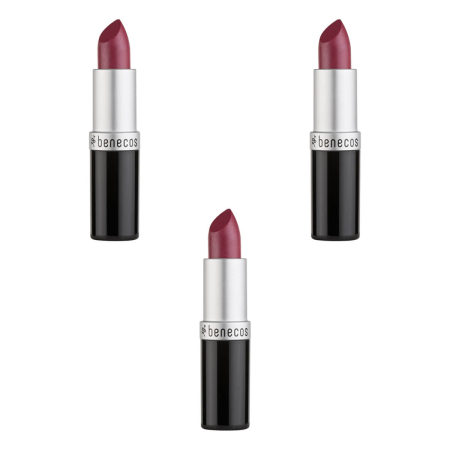 benecos - Natural Lipstick hot pink - 4,5 g - 3er Pack