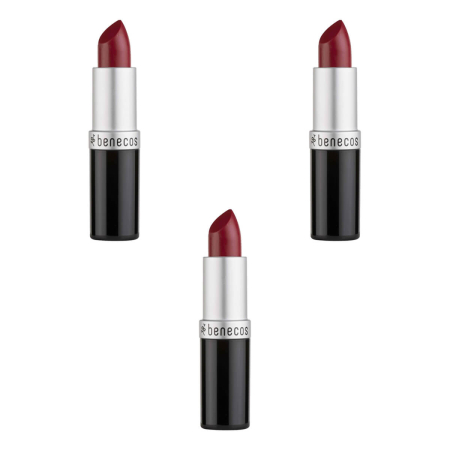 benecos - Natural Lipstick just red - 4,5 g - 3er Pack
