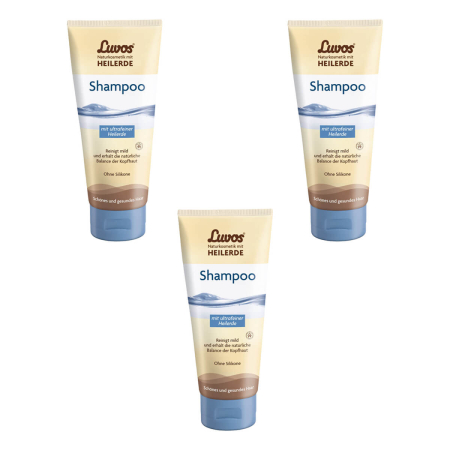 Luvos - Shampoo mit ultrafeiner Heilerde - 200 ml - 3er Pack