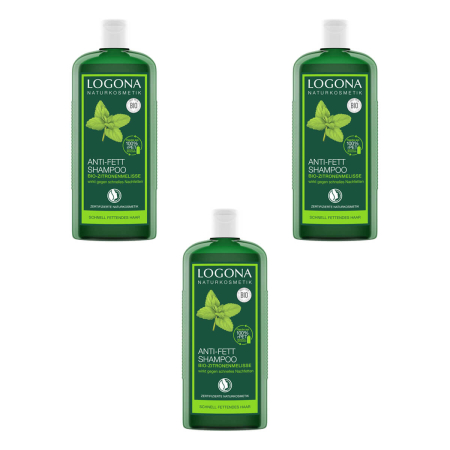 Logona - Anti-Fett Shampoo Bio-Zitronenmelisse - 250 ml - 3er Pack