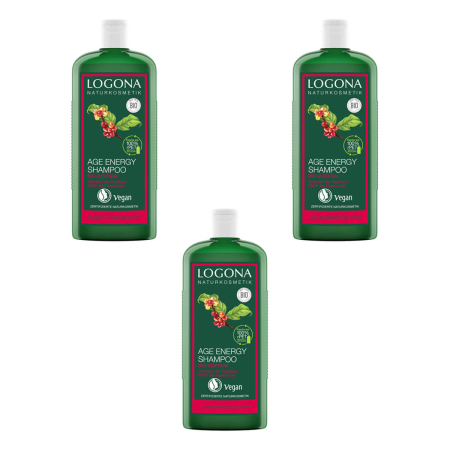 Logona - Age Energy Shampoo Bio-Coffein - 250 ml - 3er Pack