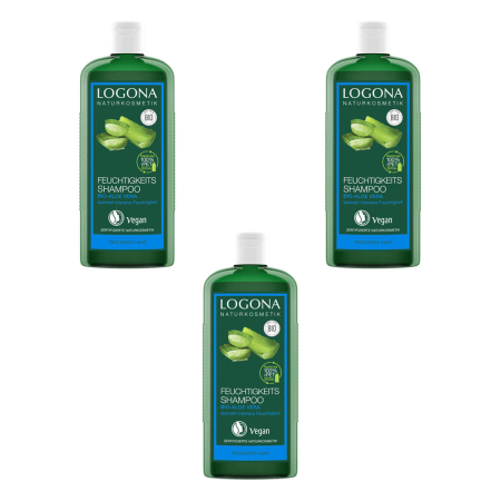 Logona - Feuchtigkeits-Shampoo Bio-Aloe Vera - 250 ml - 3er Pack