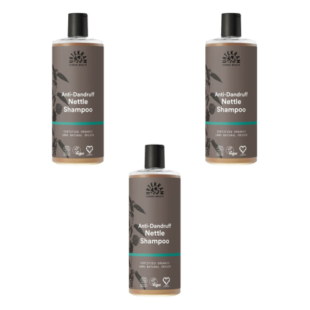 Urtekram - Brennessel Shampoo gegen Schuppen - 500 ml - 3er Pack