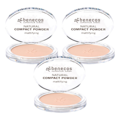 benecos - Compact Powder sand - 9 g - 3er Pack