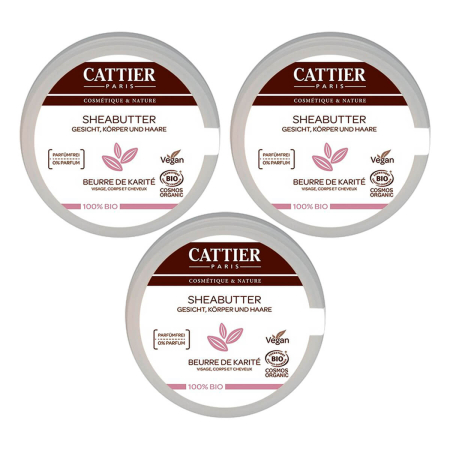 Cattier - Sheabutter 100% biologisch - 20 g - 3er Pack
