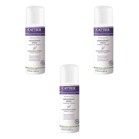 Cattier - Deodorant Spray - 100 ml - 3er Pack