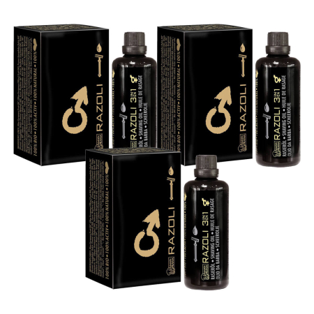 Amanprana - Razoli Rasieröl Mann - für Männer - 100 ml - 3er Pack