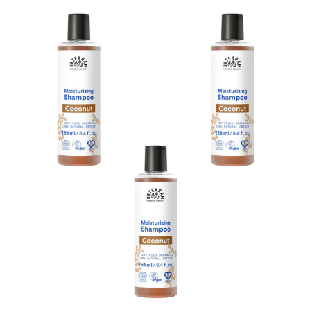 Urtekram - Kokos Shampoo für normales Haar - 250 ml - 3er Pack