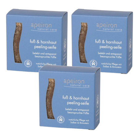 Apeiron - Fuß und Hornhaut Peeling-Seife  - 100 g - 3er Pack