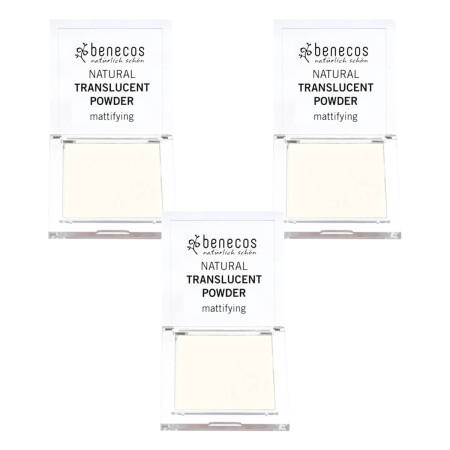 benecos - Natural Translucent Powder mission invisble - 6,5 g - 3er Pack