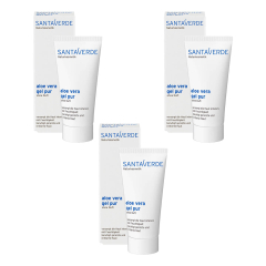 Santaverde - aloe vera gel pur ohne Duft - 50 ml - 3er Pack