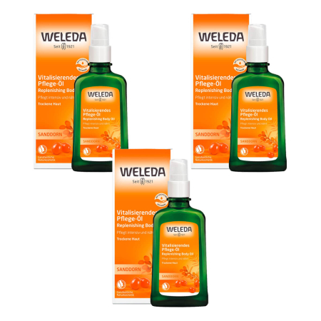 Weleda - Sanddorn Vitalisierendes Pflege-Öl - 100 ml - 3er Pack