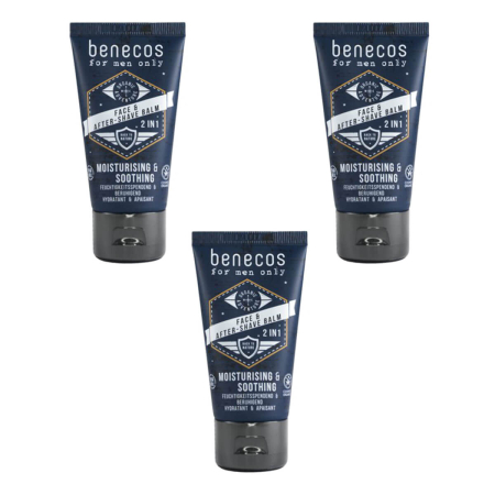 benecos - for men only Face und After-Shave Balm 2in1 - 50 ml - 3er Pack