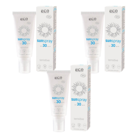 eco cosmetics - Sonnenspray LSF 30 sensitive - 100 ml - 3er Pack