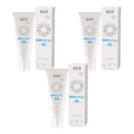 eco cosmetics - Sonnenspray LSF 50 sensitive - 100 ml - 3er Pack