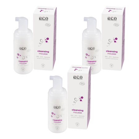 eco cosmetics - Reinigungsschaum mit OPC Q10 und Hyaluron - 100 ml - 3er Pack