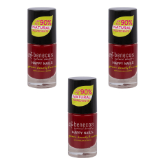benecos - Nail Polish cherry red - 5 ml - 3er Pack
