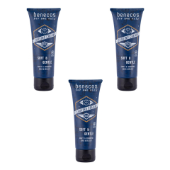 benecos - Shaving Cream- for men only - 75 ml - 3er Pack