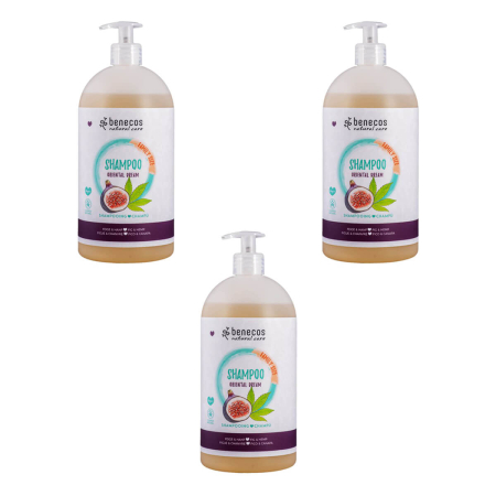 benecos - Natural Shampoo FAMILY SIZE Oriental Dream Feige und Hanf - 950 ml - 3er Pack