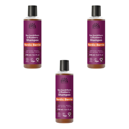 Urtekram - Shampoo nordische Beeren strapaziertes Haar - 250 ml - 3er Pack
