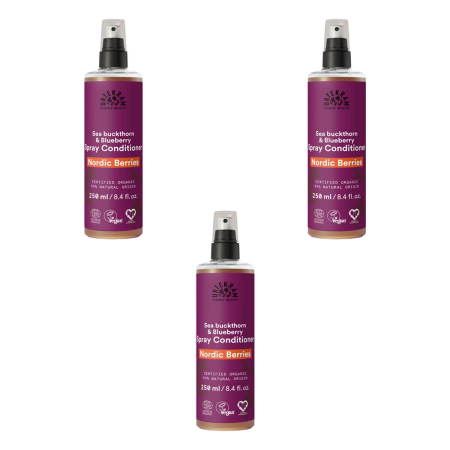 Urtekram - Sprüh-Haarspühlung nordische Beeren ohne Ausspühlen - 250 ml - 3er Pack