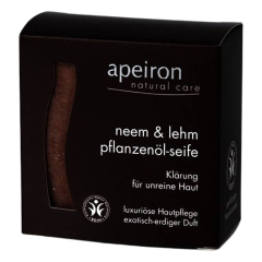 Apeiron - Pflanzenöl-Seife NEEM+LEHM - palmölfrei - 100 g