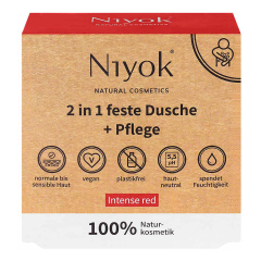 Niyok - 2 in 1 Feste Dusche und Pflege Intense Red - 80 g