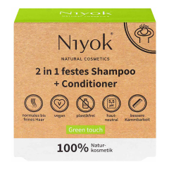 Niyok - 2 in 1 Festes Shampoo und Conditioner Green Touch...