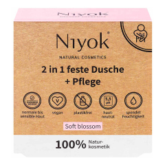 Niyok - 2 in 1 Feste Dusche und Pflege Soft Blossom - 80 g