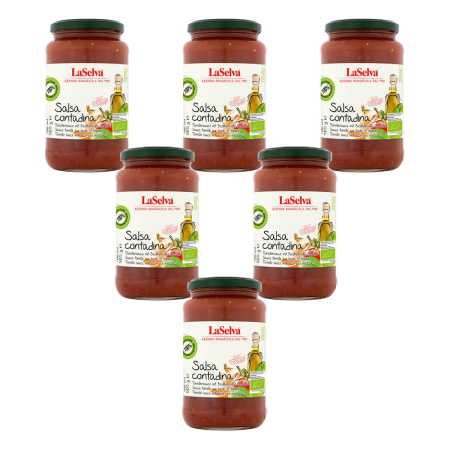 LaSelva - Salsa Contadina - Tomatensauce mit Gemüse und Olivenöl - 520 g - 6er Pack