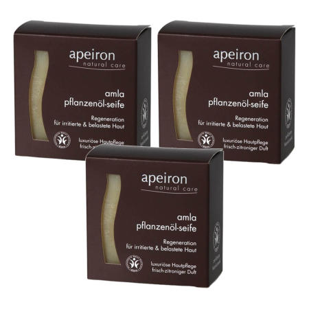 Apeiron - Pflanzenöl-Seife AMLA - 100 g - 3er Pack