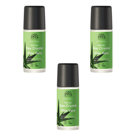 Urtekram - Aloe Vera Crystal Deodorant Roll-On - 50 ml - 3er Pack