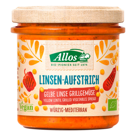 Allos - Linsen-Aufstrich Gelbe Linse Grillgemüse - 140 g