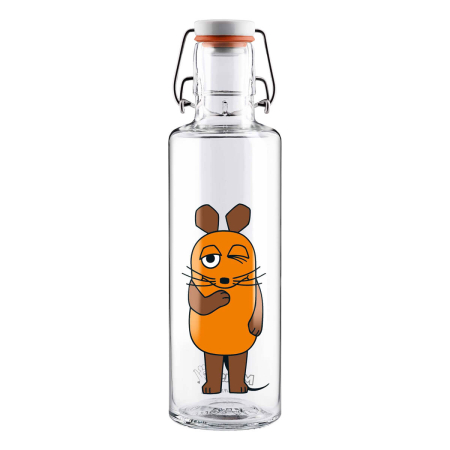 soulbottles - Trinkflasche aus Glas Die Maus 0,6 l - 1 Stück