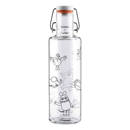 soulbottles - Trinkflasche aus Glas Die Maus Crew 0,6 Liter - 1 Stück - AKTION