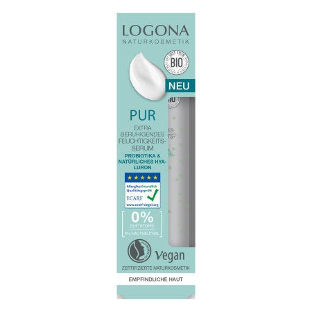 Logona - PUR Extra beruhigendes Feuchtigkeits-Serum Probiotika und Hyaluron - 30 ml