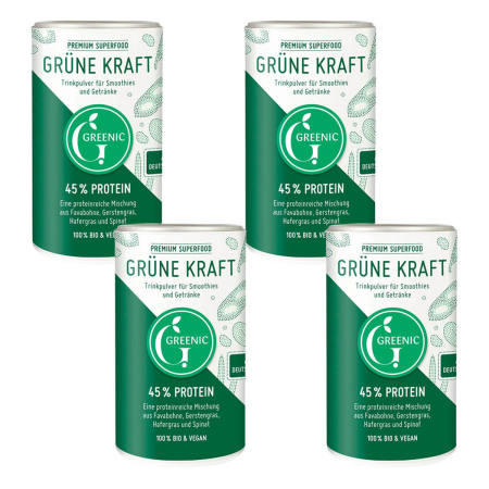 Greenic - Grüne Kraft Superfood Trinkpulver Mischung - 150 g - 4er Pack