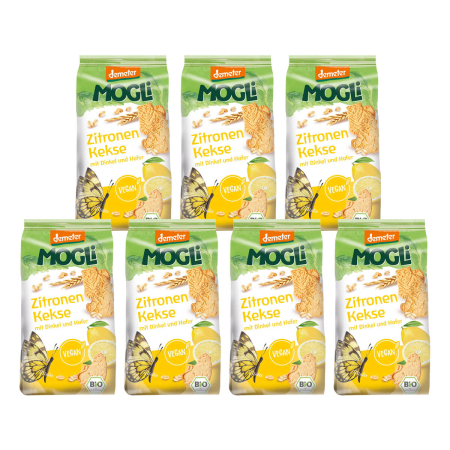 Mogli - Nasch Gebäck - Zitronen Kekse mit Dinkel und Hafer - 125 g - 7er Pack