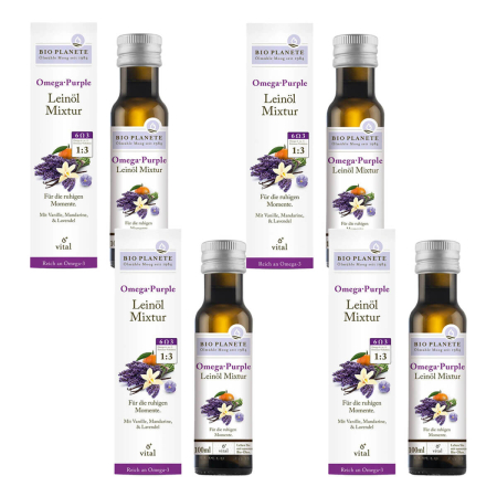 Bio Planete - Omega Purple Leinöl-Mixtur - 100 ml - 4er Pack