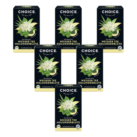 Yogi Tea - CHOICE Weißer Tee Holunderblüte bio - 20 g - 6er Pack