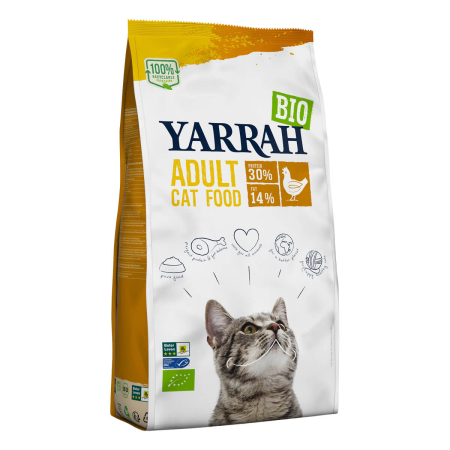 Yarrah - Trockenfutter mit Huhn für Katzen bio - 10 kg