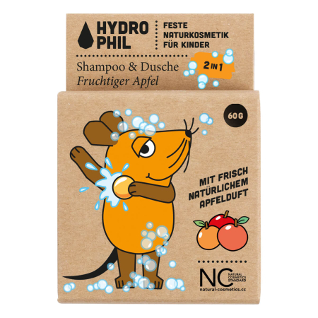HYDROPHIL - 2in1 Shampoo & Dusche Maus Fruchtiger Apfel - 60 g